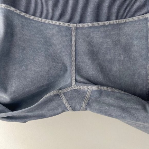 Lululemon Wunder Under Crop 23" Ribbed Leggings Pants Size 2 Washed Moon Blue - Picture 6 of 8